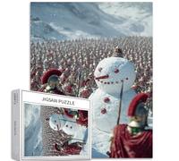 Soldati che fanno pupazzi di neve 1000 pezzi puzzle per adulti Natale campo di battaglia greco arte puzzle impegnativo giochi di attività familiari colorato fai da te puzzle per la decorazione della