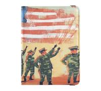 Soldati che marciano in parata in pelle per passaporto e carte di vaccino Combo Custodia per passaporto Custodia per passaporto Custodia per passaporto Custodia per passaporto Custodia a portafoglio