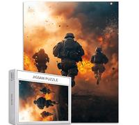 Soldati Rush to The Battlefield 1000 pezzi puzzle per adulti esplosione sfondo puzzle colorato puzzle fai da te per la decorazione della casa regali puzzle famiglia perfetto per serate di gioco 50 ×