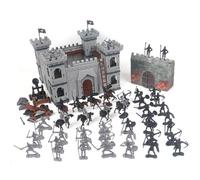 Soldatini Set Soldati antichi Giocattoli Cavalieri medievali Uomini dell'esercito Action Figures Unico modello di castello fai-da-te Assemblaggio per giocattoli di gioco per feste di compleanno pe