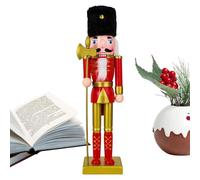 Soldatino Schiaccianoci Di Natale - Decorazioni Natalizie Schiaccianoci In Legno | Figure Di Soldatini In Legno Tradizionali Dipinti | Decorazioni Festive Da Collezione Per Il Piano Del Ca-mino (B)