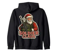 Soldato Claus Militare Santa Buon Natale Forze Armate Felpa con Cappuccio