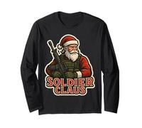 Soldato Claus Militare Santa Buon Natale Forze Armate Maglia a Manica