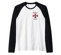 Soldato di Cristo: Croce dei Cavalieri Templari Maglia con Maniche Raglan