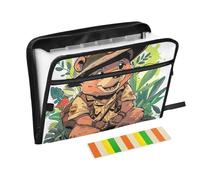 Soldato Orso Cartella di Stile Del Fumetto per la Scuola 13 Tasche A4 Formato Lettera con Chiusura A Cerniera per Forniture per Ufficio Plastica File Organizer carpetas de