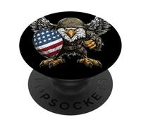 Soldato patriottico cerca gli amanti delle aquile PopSockets PopGrip Adesivo