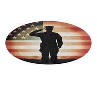 Soldato Saluting America Flag Tappeto rotondo morbido assorbente tappetino da bagno ingresso antiscivolo tappeto fattoria anteriore posteriore zerbino 90 x 90 cm per camera da letto soggiorno casa