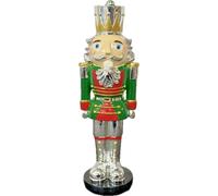 Soldato Schiaccianoci In Ceramica Rosso Verde Parti Dipinti a Mano h30 cm