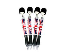 soldato testa penne (set di 4 penne a sfera) - Londra, Union Jack con guardia Head design