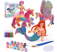 SOLDAY Sirena Giocattolo per Bambini dai 3 anni Pittura Con 4 Acconciature Modificabili Regalo di Compleanno per Ragazze 4 5 6 7 8 9 anni