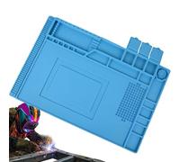 Soldering Mat, Silicone Soldering Mat, Heat Resistant Magnetic Repair Work Mat, Electronics Magnetic Work Pad, 17,72 x 11,81 x 2,32 pollici Non Slip Repair Pad for Electronics and Mobile