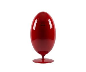 SoldiDesign Ovetto Contenitore 3in1 per la Raccolta Differenziata, 54 Litri (3 Scomparti da 18 Litri), Cestino per Interno o Esterno, Pattumiera Cucina, Bidone Design - Rosso Lucido