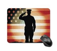 Soldier Saluting America Flag Square Mouse Pad Portatile Computer Mouse Pad con Base in Gomma Antiscivolo 20 * 25 cm Ultra-Sottile Gaming Mouse Mat per Computer Laptop Office Desk Accessori