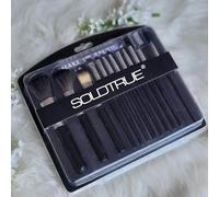 SOLDTRUE Set di 12 pennelli da trucco professionali per feste, fondotinta, ombretto, mascara, pennelli per cipria (multicolore)