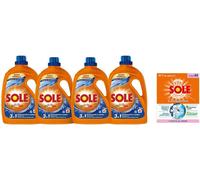 Sole 4 Detersivo Lavatrice Liquido Bianco Splendente 1,845L+ Cura 2x250ml