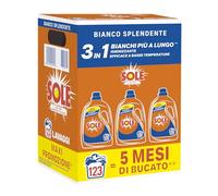 Sole Detersivo Lavatrice Liquido Bianco Splendente 123 Lavaggi | Formula igienizzante, Rimuove macchie a basse temperature