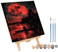 Sole Dipingere con i Numeri Adulti con Telaio, Paint by Numbers Architettura, DIY Dipingere con i Numeri Kit con 3 Pennelli e Vernice Acrilica, per Decorazione Casa, Regalo Donna 40x50cm 0-2213