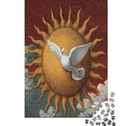 Sole e colomba, Incisione a colori del XIX secolo Puzzle Sostenibili Con Motivi Per Adulti Da Gioco in Legno Di Alta Qualità 38x26cm/1000pcs