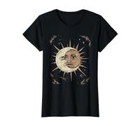 Sole e Luna Camicia Tarocchi Celesti Dark Academia Estetica Maglietta con Stampa Grafica Economica, Donna, Nero, XL