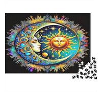 Sole e Luna - Cartone rigido - Sole e luna con volti nel cerchio - Puzzle classico - Regalo per adulti per l’allenamento cerebrale - 52x38cm/1000 pezzi