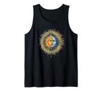Sole e Luna Celeste Boho Mistico Hippie Anni '90 Canotta