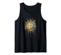 Sole e Luna Celeste Boho Mistico Hippie Anni '90 Canotta