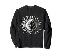 Sole e Luna Intrecciati con volti in Bianco e Nero Felpa