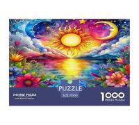 Sole e Luna Puzzle 1000 Pezzi Adatto Per Adulti Un Enigma Impossibile Sole e Luna Decorazione Della Casa Sfide EduGattoive in Carta Originale Miglior 70x50cm/1000pcs