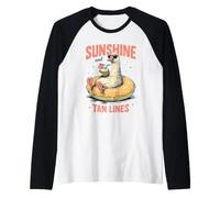Sole E Tan Lines Divertente Oca Estate Spiaggia Vacanza Art Maglia con Maniche Raglan
