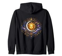 Sole Luna Armonia Corpo Celeste Magico Viaggio Spirituale Felpa con Cappuccio