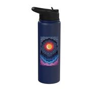 Sole Luna Stelle Notte Nuvole Morbide Celeste Cosmo Cielo Stainless Steel Insulated Water Bottle