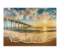 Sole nel tardo pomeriggio sopra il Golfo del Messico, Venice Fishing Pier, Florida - Puzzle Premium 1000 pezzi per adulti