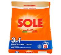 6pz SOLE Detersivo in polvere igienizzante BIANCO SPLENDENTE 26 lavaggi 1,3kg