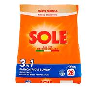 6pz SOLE Detersivo in polvere igienizzante BIANCO SPLENDENTE 26 lavaggi 1,3kg