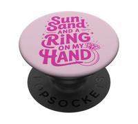 Sole sabbia e un anello sulla mia mano luna di miele PopSockets PopGrip Adesivo