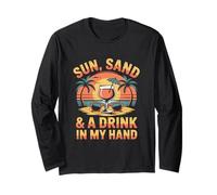 Sole, sabbia e un drink nella mia mano Vibes estivi Maglia a Manica