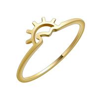 Sole Sunrise Anello per le Donne Ragazze Sunshine Wave Stack Midi Anelli In Acciaio Inox Visualizza Gioielli Regalo Delicato Tramonto Anello, Metallo non prezioso