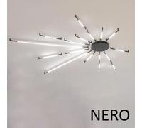 SOLE17 Lt, lampada da soffitto/parete, forma SOLE, nero, LED 78W lumen 6630, L240 W 235 H4.5CM, piastra a soffitto dia. 35 cm