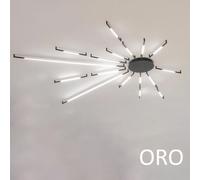 SOLE17 Lt, lampada da soffitto/parete, forma SOLE, Oro, LED 78W lumen 6630, L240 W 235 H4.5CM, piastra a soffitto dia. 35 cm