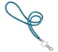 Soleebee Cordino per carte di credito, con strass, con portachiavi, collare di cristallo, collana da donna, kit per portachiavi, porta carte d'identità (blu marino)