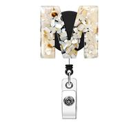 Soleebee Portachiavi allungabile, lettera d'identità JoJo, porta badge retrattile, porta badge con clip a coccodrillo girevole a 360°, per porta carte d'identità (M)