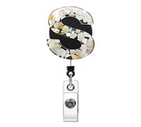 Soleebee Portachiavi allungabile, lettera d'identità JoJo, porta badge retrattile, porta badge con clip a coccodrillo girevole a 360°, per porta carte d'identità (S)
