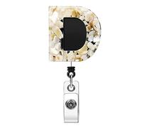 Soleebee Portachiavi allungabile, lettera d'identità JoJo, porta badge retrattile, porta badge con clip a coccodrillo girevole a 360°, per porta carte d'identità (D)