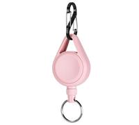 Soleebee Portachiavi allungabile, moschettone con cordino in acciaio allungabile da 60 cm, portachiavi e portachiavi con moschettone (rosa)