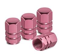Soleebee Tappi per valvole in lega per pneumatici, accessori per auto, universali, tappi per valvola, antipolvere, per auto, moto, bicicletta, colore rosa, 4 pezzi