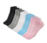 Soleeya 5 Paia Calzini con Dita Separate Donna Corti 35-40, Colori Diversi Calze con Dita Separate Donna Cotone con Maglia (IT, Numero, 35, 40, Regular, Regular, 5 Colori)