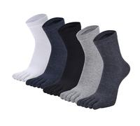 Soleeya 5 Paia Calzini con Dita Separate Donna Uomo, 39-45 Calze con le Dita Donna Uomo Sportivi in Cotone Traspirante Calze 5 Dita (IT, Numero, 39, 45, Regular, Regular, 5 colori)