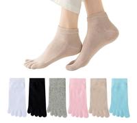 Soleeya 6 Paia Calzini con Dita Separate Donna Corti 34-39, Colori Diversi Calzini con le Dita Donna Cotone Morbido e Traspirante Calze Cinque Dita Bassi Calze 5 Dita Corsa Tempo Libero