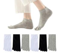 Soleeya 6 Paia Calzini con Dita Separate Donna Corti 34-39, Colori Diversi Calzini con le Dita Donna Cotone Morbido e Traspirante Calze Cinque Dita Bassi Calze 5 Dita Corsa Tempo Libero