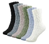 Soleeya 6 paia di calzini soffici da donna, morbidi calzini invernali fuzzy UK 3-6, spessi e caldi calzini da letto per le donne che dormono a casa, Verde, 4